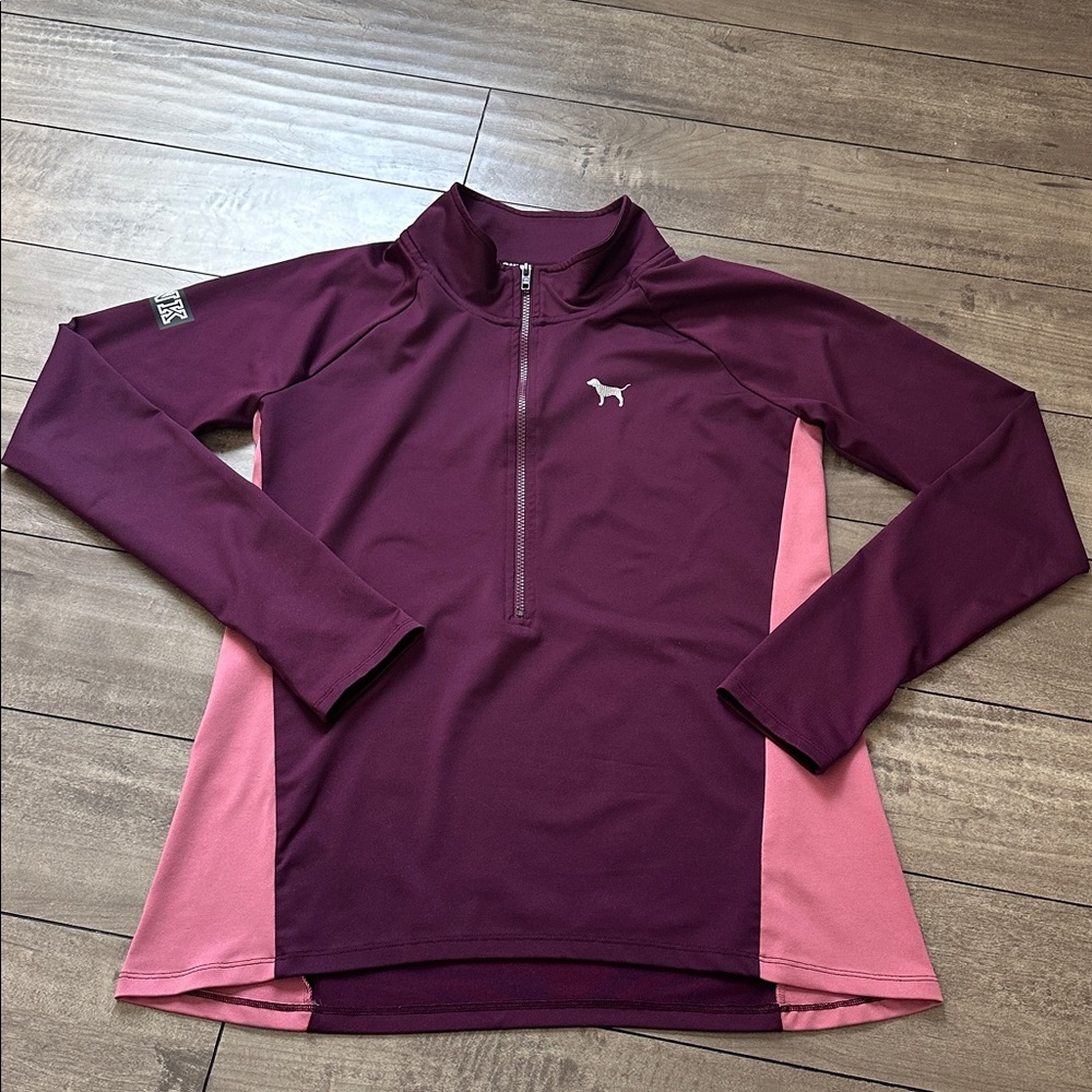 GUC PINK Ultimate Pull Over Quarter Zip Athletic Top L